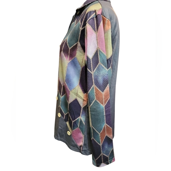 MISSLOOK Multicolor Patterned Top NWOT MED - Picture 5 of 10